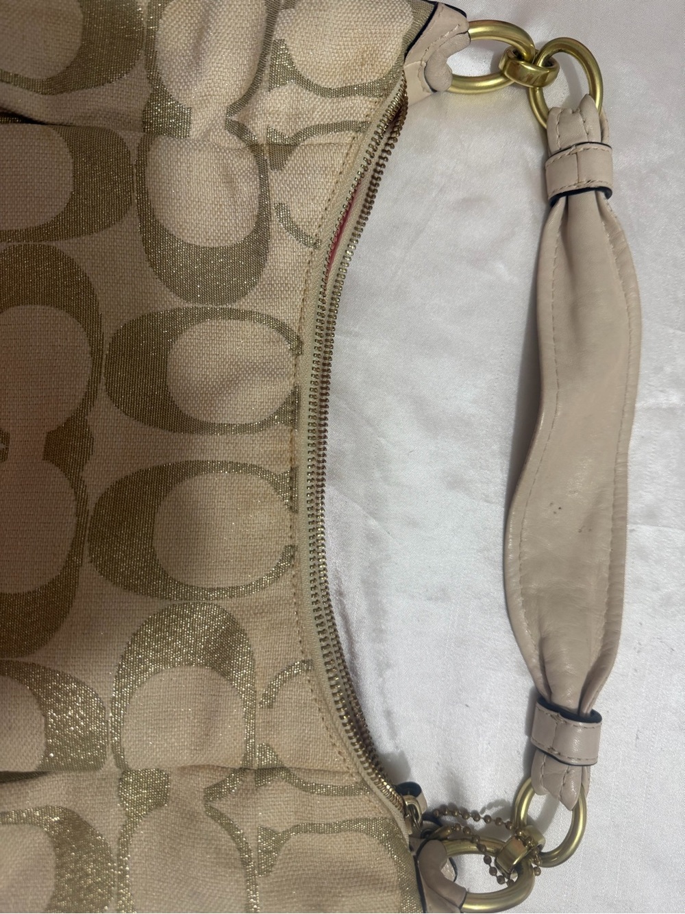 Coach Signature Canvas Hobo Bag in Tan - Picture 7 of 8